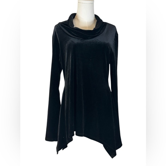 Boston Proper Dresses & Skirts - Boston Proper Black Velvet Asymmetrical Tunic Dress Size L